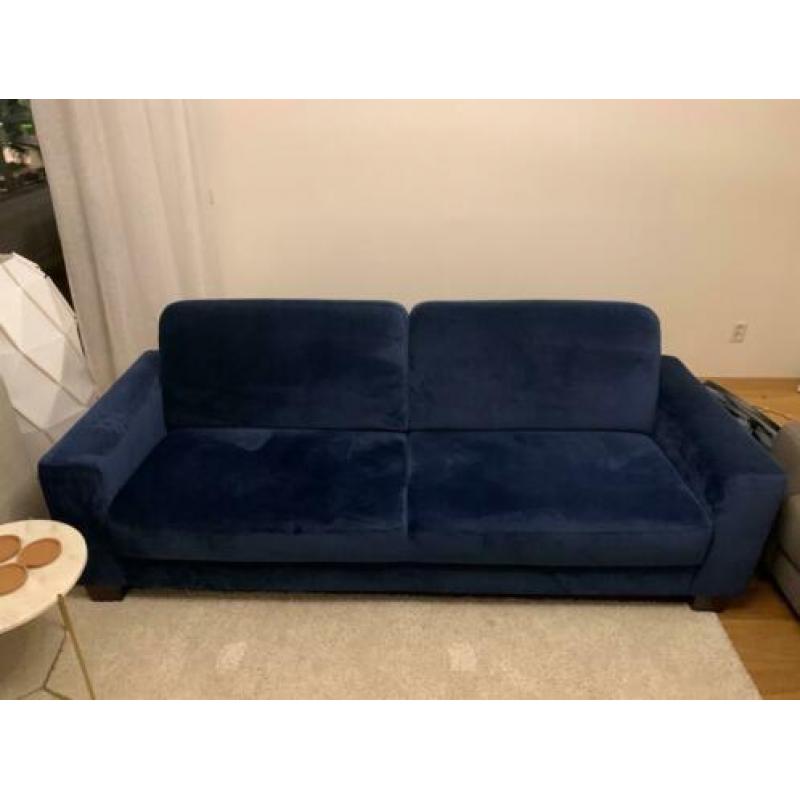 Blauw Velours Design Sofa