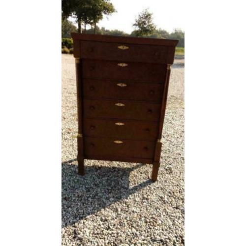604 a, antiek eiken ladekast (6 lades) te koop