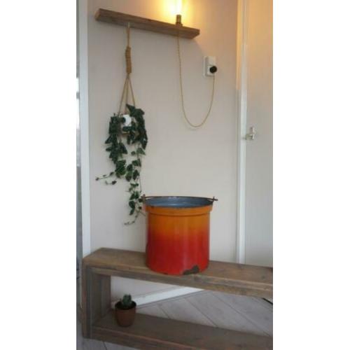 Emaille emmer - antiek - decoratie