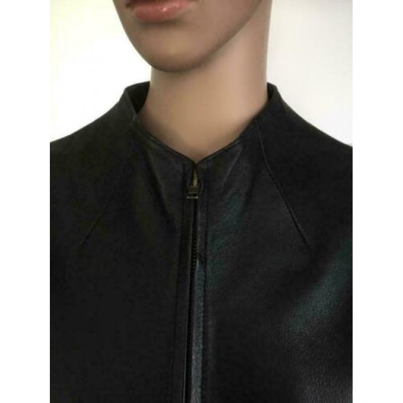 E148 Zwart echt-leren jasje maat 40/42=M/L jack blazer jas