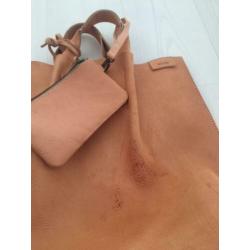 WIG50 roze lederen shopper
