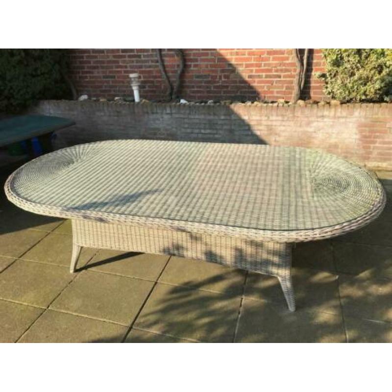 Ovale Tuintafel met glasplaat