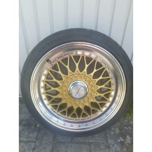 17 inch Lenso velgen 4x100 + Hankook banden