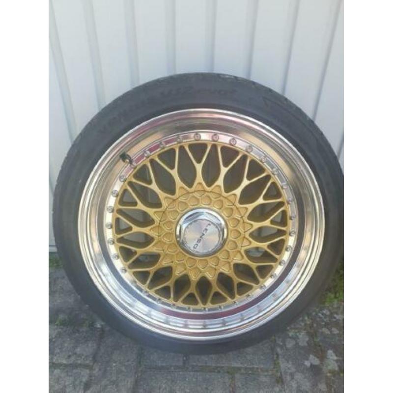 17 inch Lenso velgen 4x100 + Hankook banden