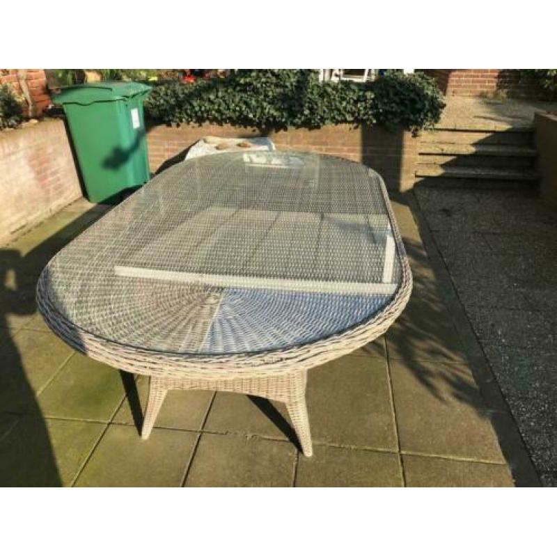 Ovale Tuintafel met glasplaat