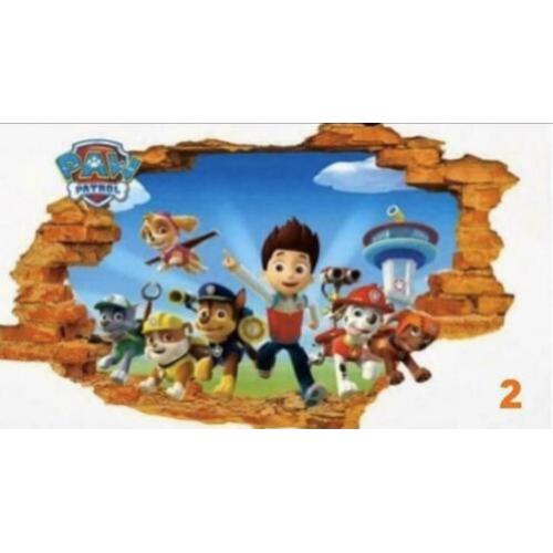 PAW PATROL muursticker vel 2 soorten