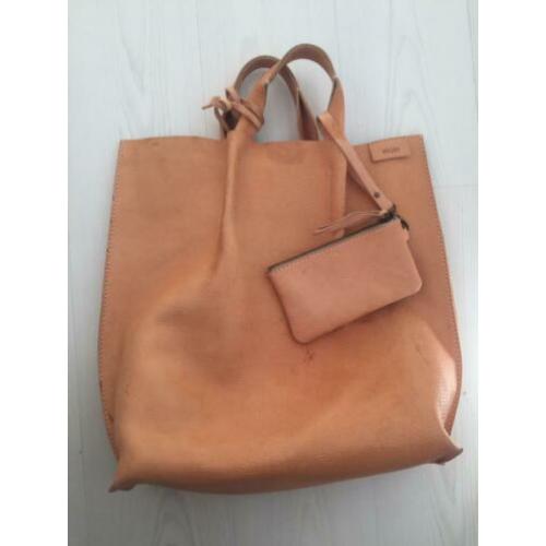 WIG50 roze lederen shopper