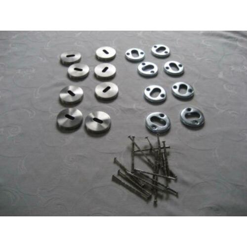 NIEUW RVS modern sleutelrozet rozet 8 stuks diameter 52 mm