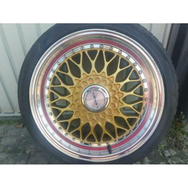 17 inch Lenso velgen 4x100 + Hankook banden