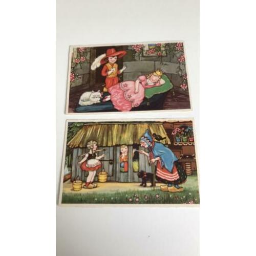 Sprookjeskaarten. 2 stuks rond 1945