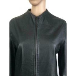 E148 Zwart echt-leren jasje maat 40/42=M/L jack blazer jas