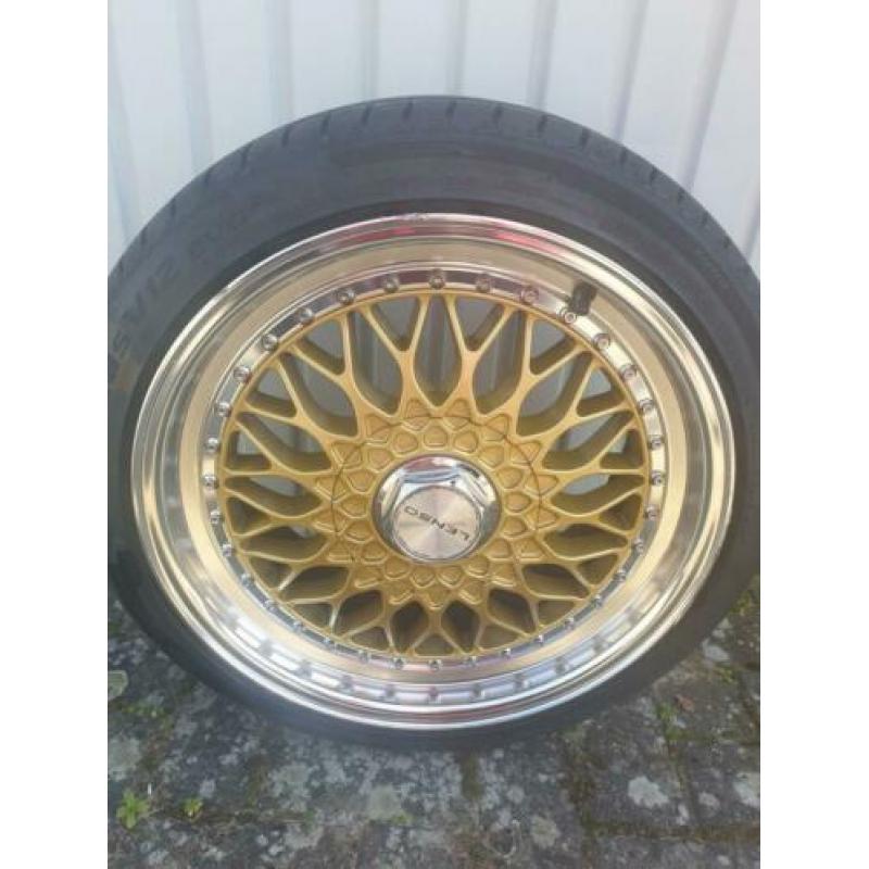 17 inch Lenso velgen 4x100 + Hankook banden