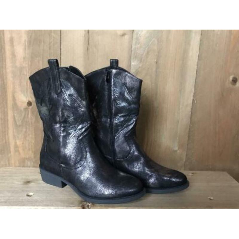 Halfhoge cowboylaars metallic antraciet NIEUW maat 38