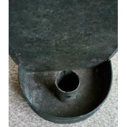 Antieke zinken wandblaker kandelaar hoogte ca 35 cm