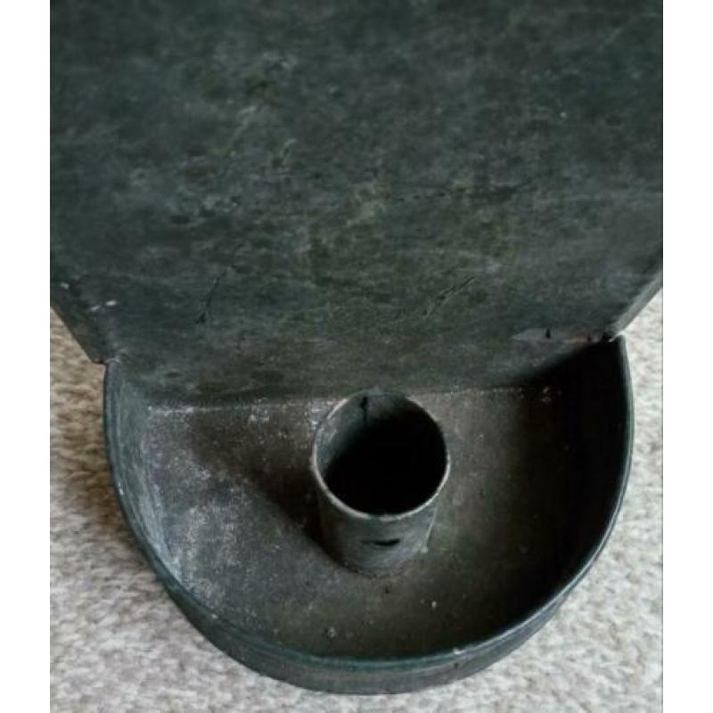 Antieke zinken wandblaker kandelaar hoogte ca 35 cm