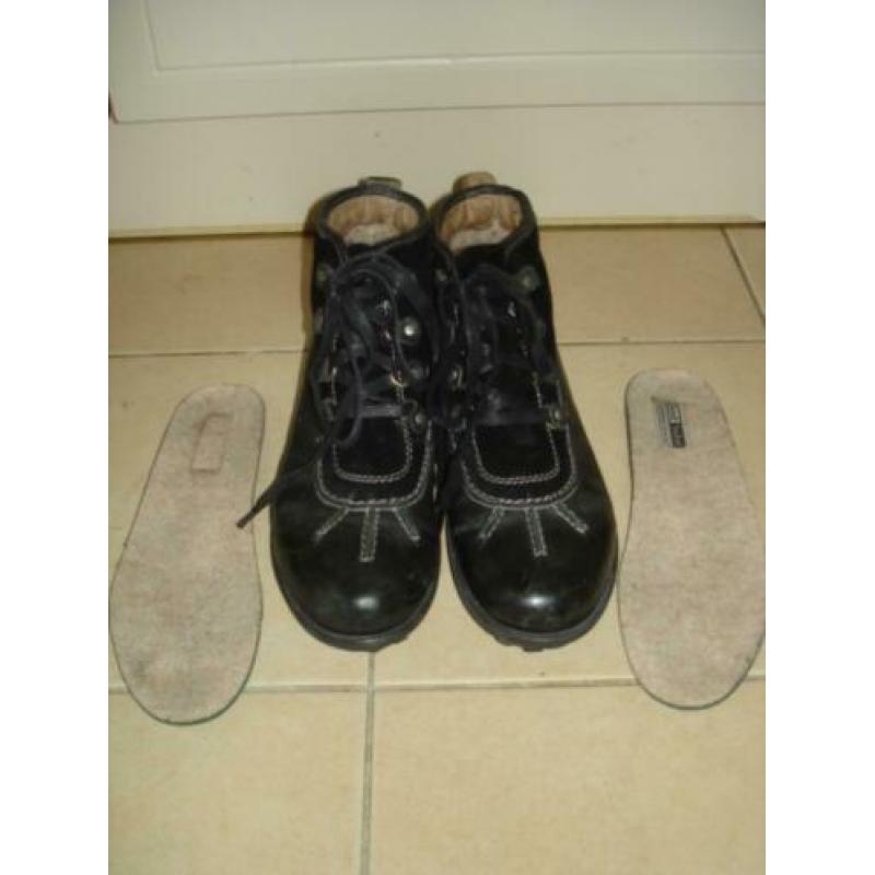 Josef Seibel zwarte leer suede outdoor schoenen veters 42