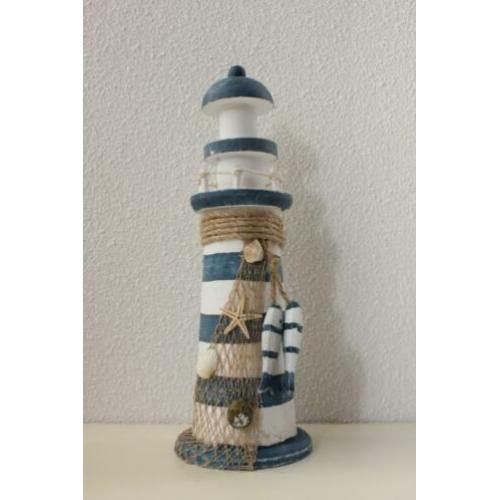 Uitverkoop KORTING visnet boei meeuw maritiem vuurtoren 23cm