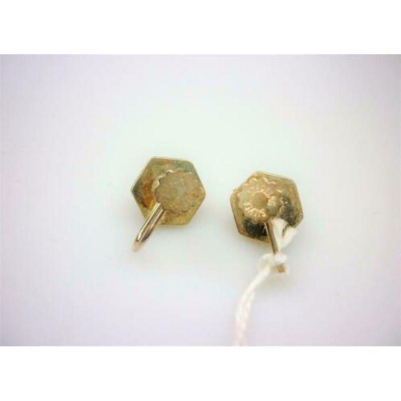 Opruiming Schroef oorbellen zilver&amber / Z4935