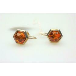 Opruiming Schroef oorbellen zilver&amber / Z4935