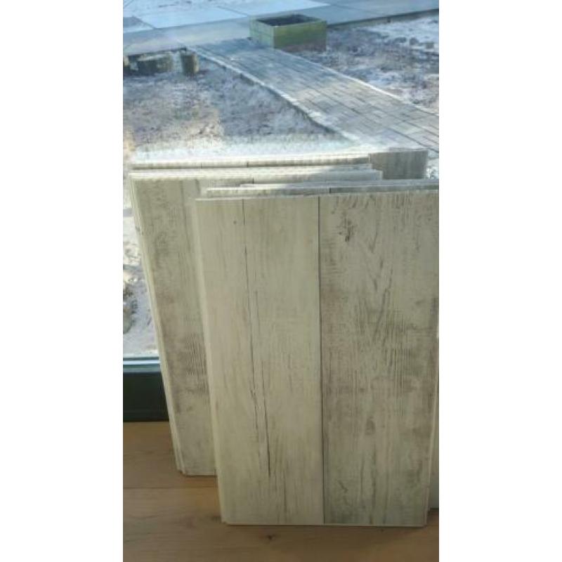 Restpartij Grosfillex wandplaten. Houtlook grijs