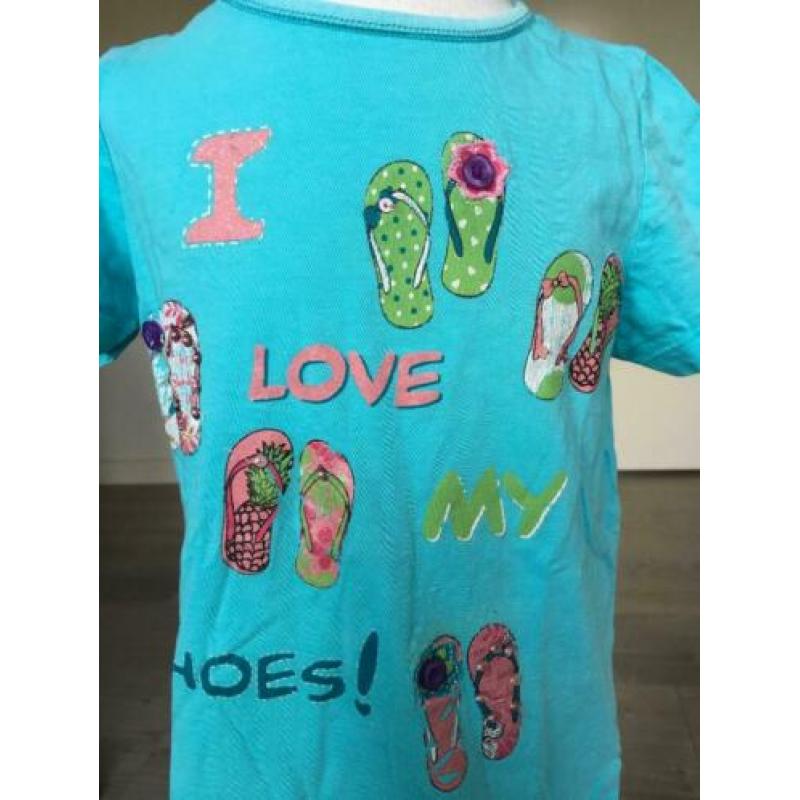 DOPO DOPO blauw shirt met slippers mt 116 ZR