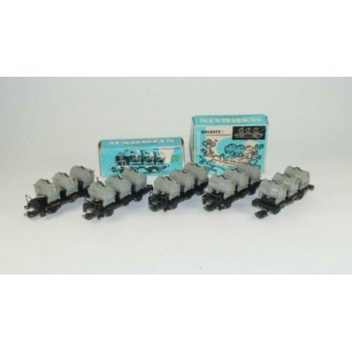 Märklin H0 - 4520/4920 - 5x Containerdraagwagens DB