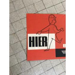 Vintage reclame bord Muller Bem uit oude garage