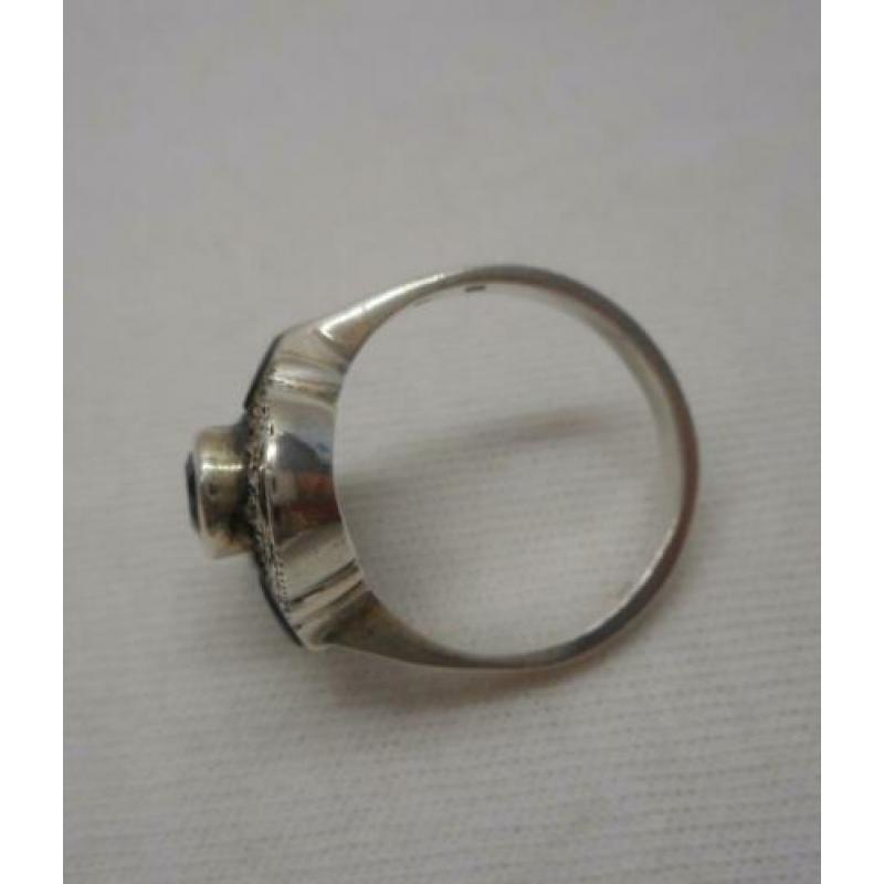 zilveren mooie royale ring met stenen maat 17.5 nr.059