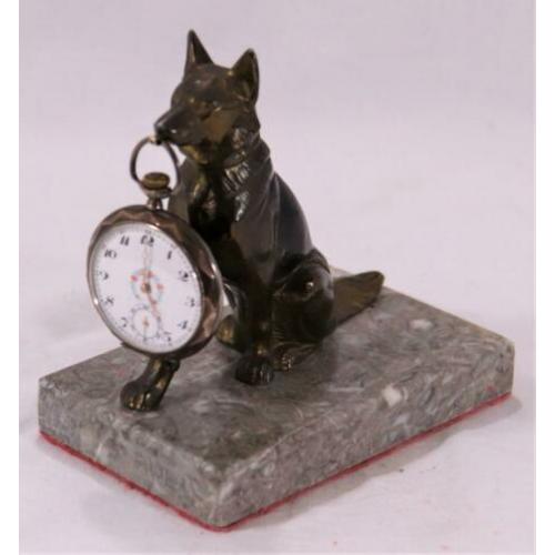 Antieke Horlogehanger op marmeren voet