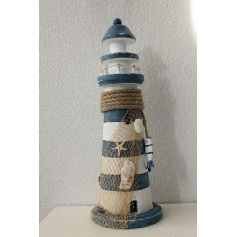 Uitverkoop KORTING visnet boei meeuw maritiem vuurtoren 23cm