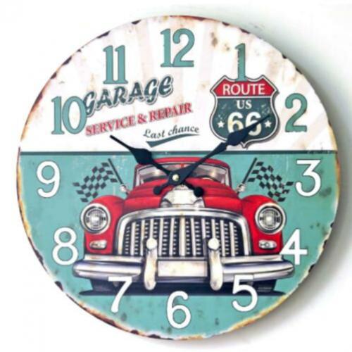 Houten wandklok Route 66 - 30 cm