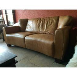 Stoere Echt LEREN Lounge Bank
