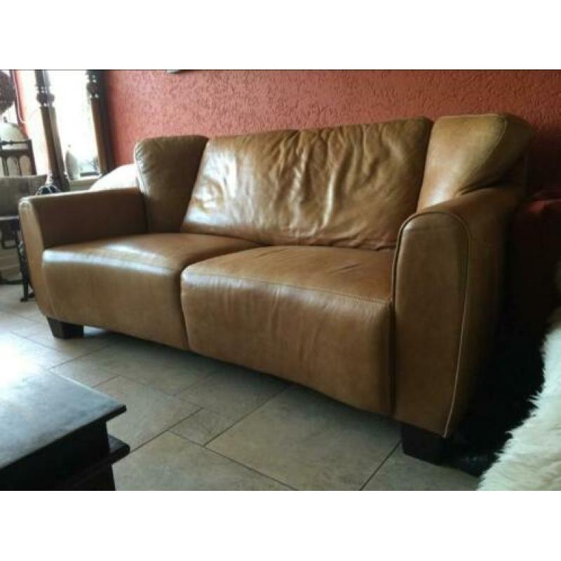 Stoere Echt LEREN Lounge Bank