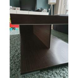 GRATIS - Donkerbruine 'houtlook' salontafel