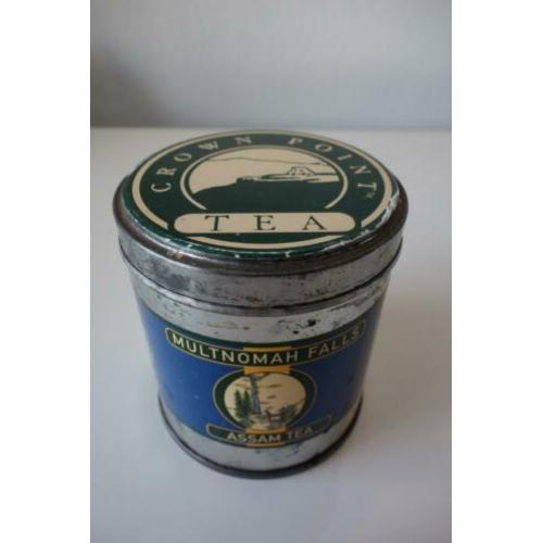leuk antiek blik/ blikje van Crown Point Tea