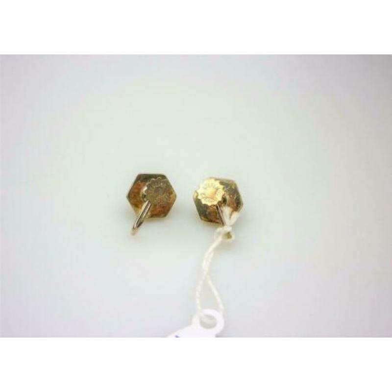 Opruiming Schroef oorbellen zilver&amber / Z4935