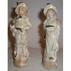 2 Antieke porseleinen beeldjes
