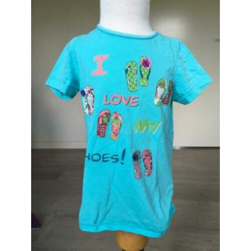 DOPO DOPO blauw shirt met slippers mt 116 ZR