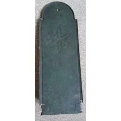 Antieke zinken wandblaker kandelaar hoogte ca 35 cm