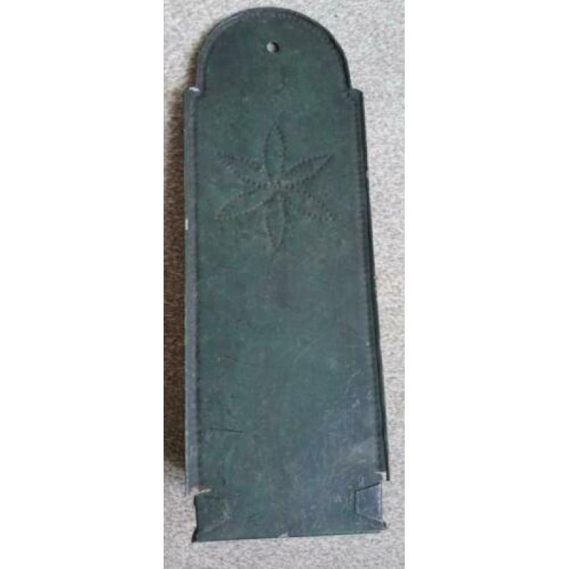 Antieke zinken wandblaker kandelaar hoogte ca 35 cm
