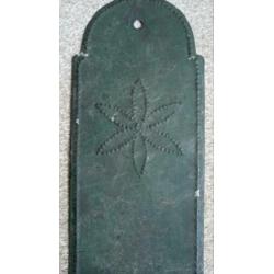Antieke zinken wandblaker kandelaar hoogte ca 35 cm