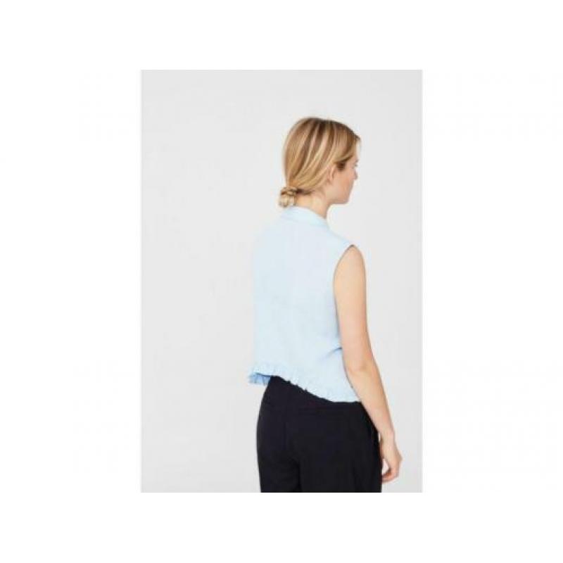 Mango linnen licht blauw bloesje nieuw maat 36