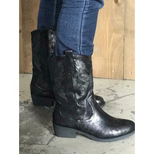 Halfhoge cowboylaars metallic antraciet NIEUW maat 38