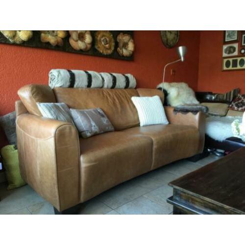 Stoere Echt LEREN Lounge Bank