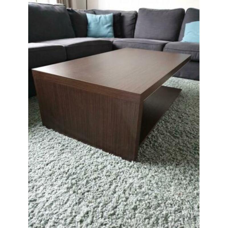 GRATIS - Donkerbruine 'houtlook' salontafel