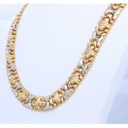 Prachtig Gouden Bicolor Collier Bulgari Style 18 Krt