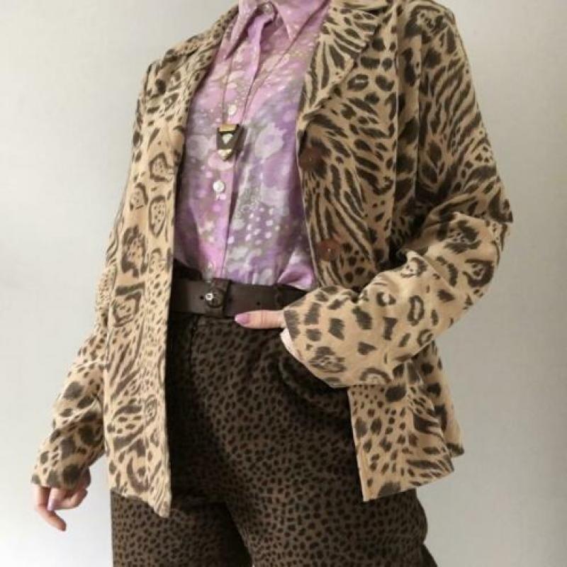 Vintage leopard blazer, S/M. ZGAN! Panterprint, 90s, animal