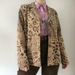 Vintage leopard blazer, S/M. ZGAN! Panterprint, 90s, animal