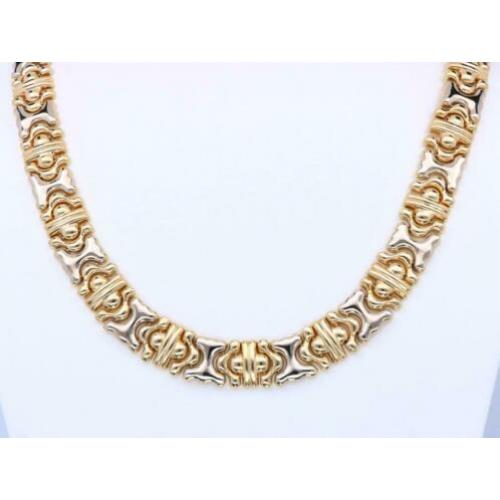 Prachtig Gouden Bicolor Collier Bulgari Style 18 Krt