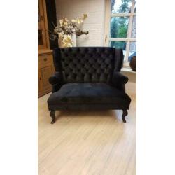 *ACTIE* Mooie Gecapitonneerde Fauteuil Loveseat Grand Duc(9)